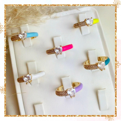 Colorful zircon rings