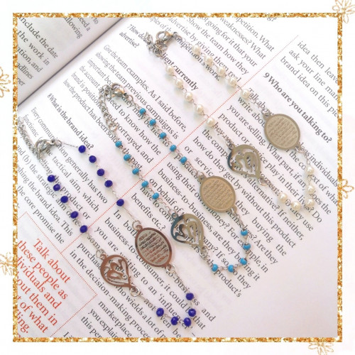 Stainless steel Ayatalkursi silver bracelets
