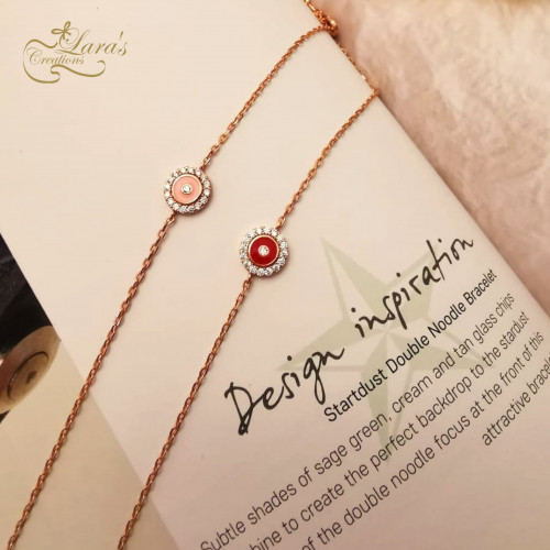 Pure silver rose gold plated ZC anklets