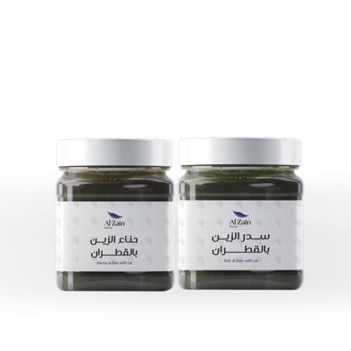 بكج حناء وسدر القطران بوسط زيتي500 جرام