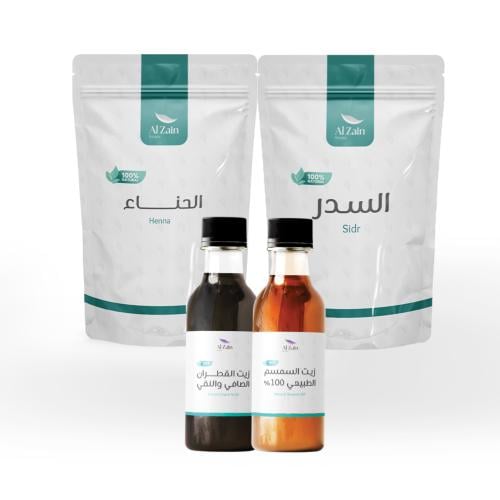 بكج حناء وسدر المدينه نص كيلو مع زيت السمسم والقطر...