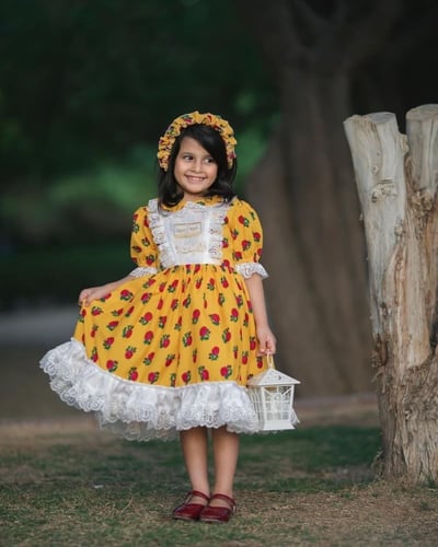 فستان شالكي اصفر