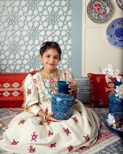 فستان رمضاني بتطريز انيق