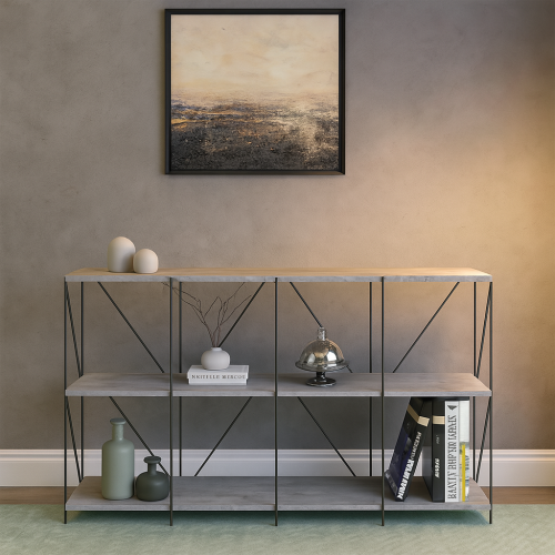 وحدة رفوف ديكورية متعددة الاستخدامات – 120×30×70 س...