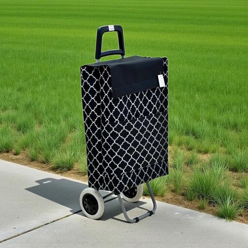 عربة تسوق قابلة للطي بعجلات متينة وتصميم عصري