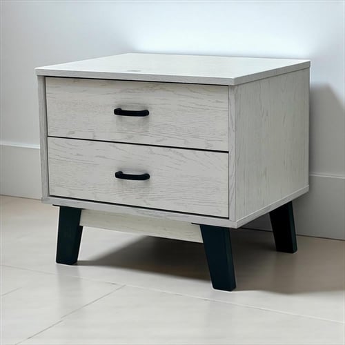 طاولة جانبية بدُرجين بتصميم خشبي مودرن