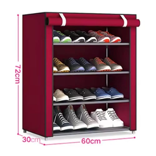 خزانة أحذية قماشية بأربعة أدوار