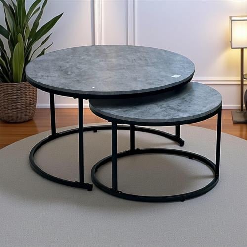 طقم طاولات قهوة دائرية (قطعتين)