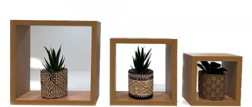 طقم رف حائط مكعب 3قطع