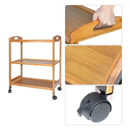 عربة تقديم الطعام متحركة 3 طبقات