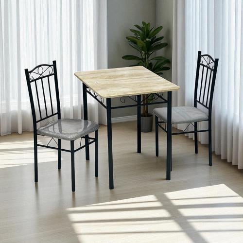 طقم طاولة طعام بمقعدين - تصميم عملي وأنيق