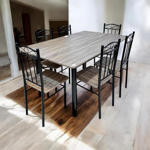 طقم طاولة طعام معدني أنيق – 6 كراسي