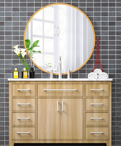 مرايا دائرية لون ذهبي