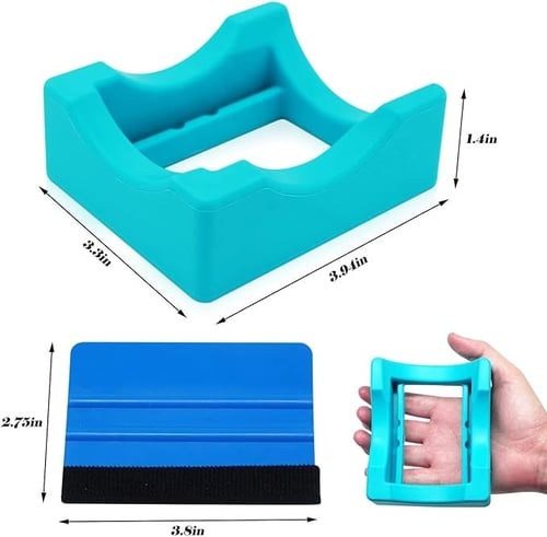 حامل اكواب من السيليكون مع ممسحة مطاطية للحرف اليد...