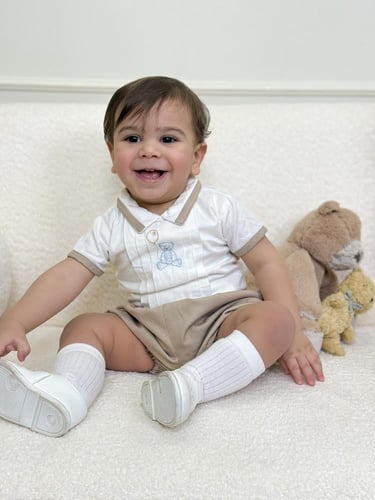 طقم ولادي - بتطريز دبدوب