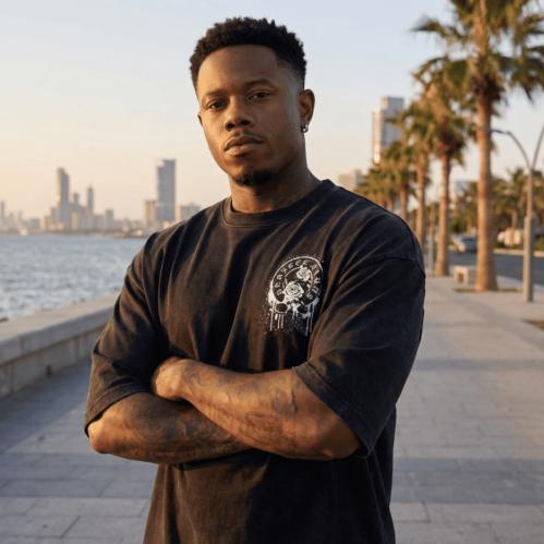 تيشيرت اوفرسايز بتصميم امامي