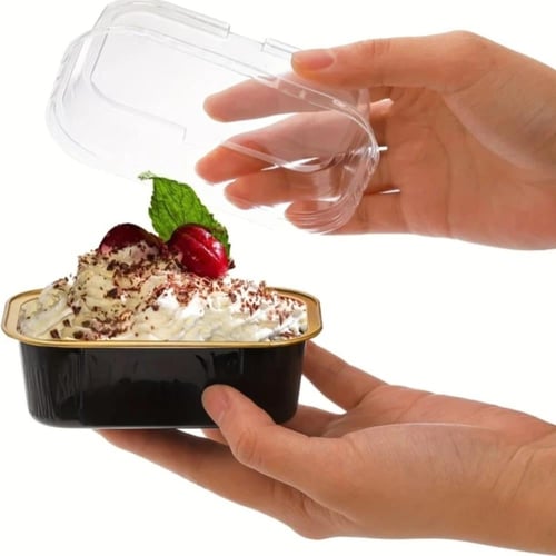 علب قصدير للحلا اسود