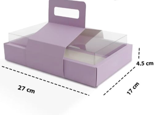 علب ورقيه بحامل وغطاء شفاف