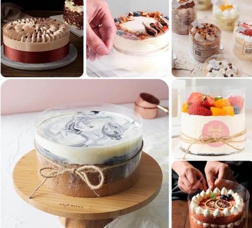 حزام كيك وحلويات شفاف سميك