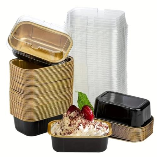 علب قصدير للحلا اسود