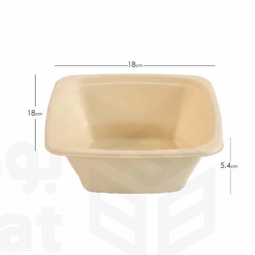 علب سلطة مربعة مصنوعة من قصب السكر الحجم :24 اونص...