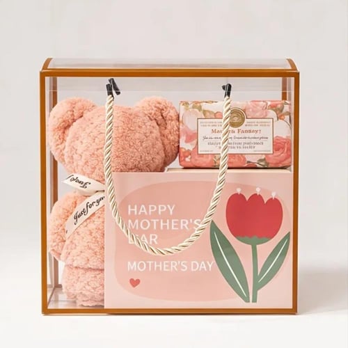 علب شفافة ايطار ذهبي