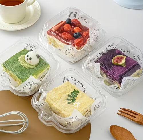 علب برجر قصب السكر شفاف