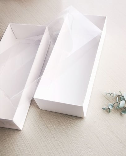 علب مستطيله غطاء شفاف