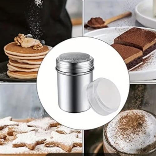 منهل بودرة حلويات من الستاتلس ستيل