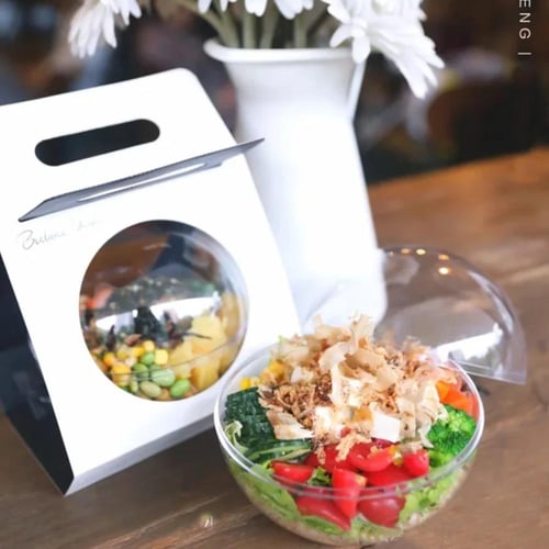 علب دائريه شفاف مع حامل