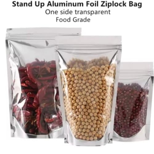 اكياس قهوه شفافه من جهه فضي