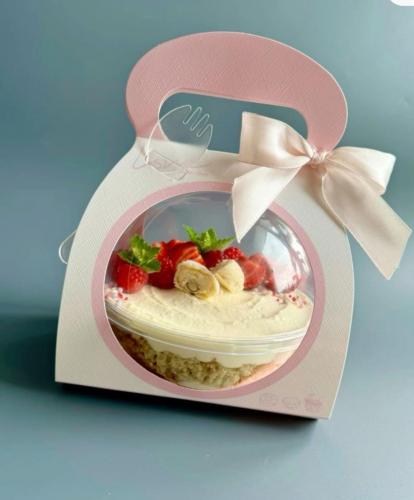 علب دائريه شفاف مع حامل