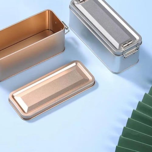 علب حديد معدن بمقبض كبس