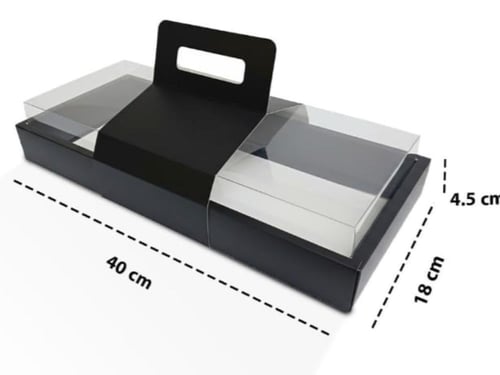 علب ورقيه بحامل وغطاء شفاف