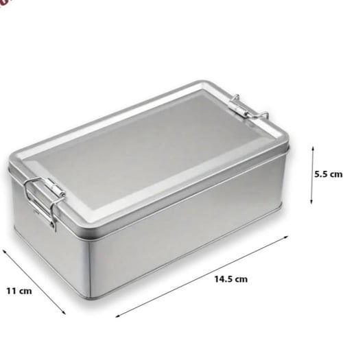 علب حديد معدن بمقبض كبس