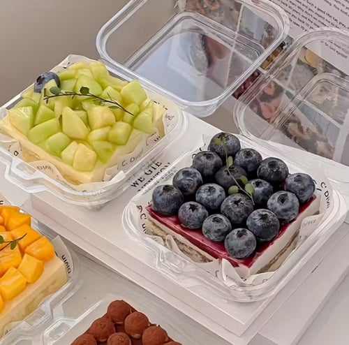 علب برجر قصب السكر شفاف