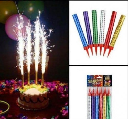 شموع كيك شرار بالربطه