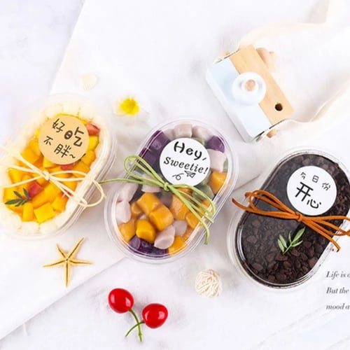 علب بلاستيك شفافه بغطاء منفصل