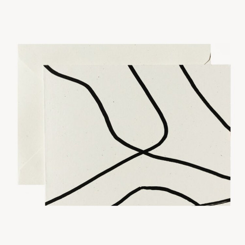 بطاقة تهنئة مرسومة باليد- خطوط سوداء