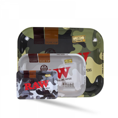 A tray with a camouflage design