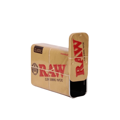 Metallic container with sliding lid from Raw
