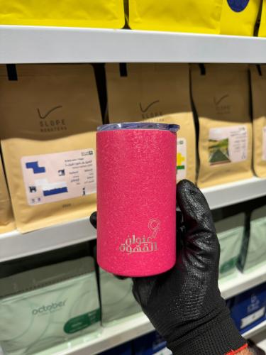 عنوان القهوه - غطاء شفاف لون فوشي