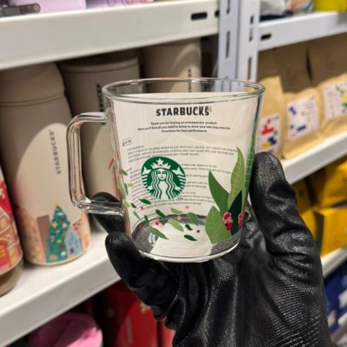 ستاربكس تايلند - كوب زجاج شفاف باشجار 355 مل