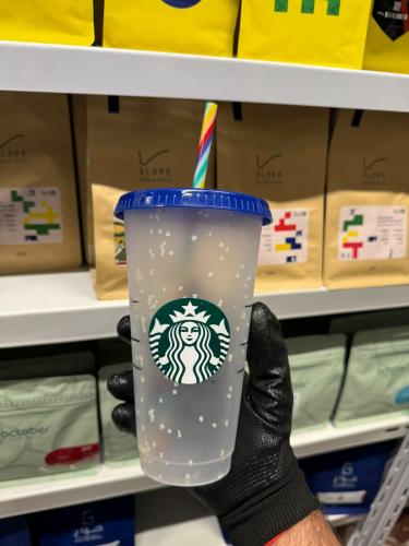 كوب ستاربكس بلاستيك 710 مل - سحري ازرق