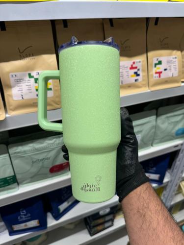 عنوان القهوه - حجم ستانلي لون اخضر بدون شفاط