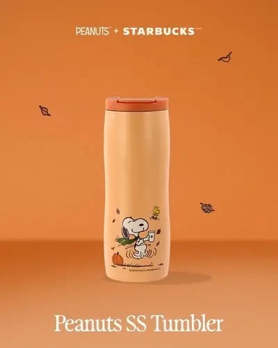 Peanuts x Starbucks 2026 Snoopy - مق برتقالي