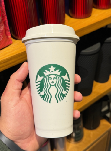 كوب ستاربكس بلاستيك ابيض