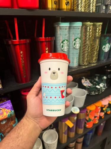 كوب ستاربكس بلاستيك دبدوب شتوي