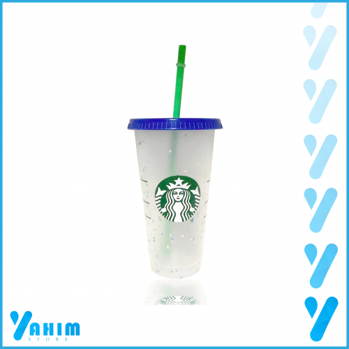 كوب ستاربكس يتلون بالبرودة - ازرق اخضر 710 مل