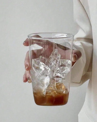 كوب زجاج شفاف مقاوم للحرارة